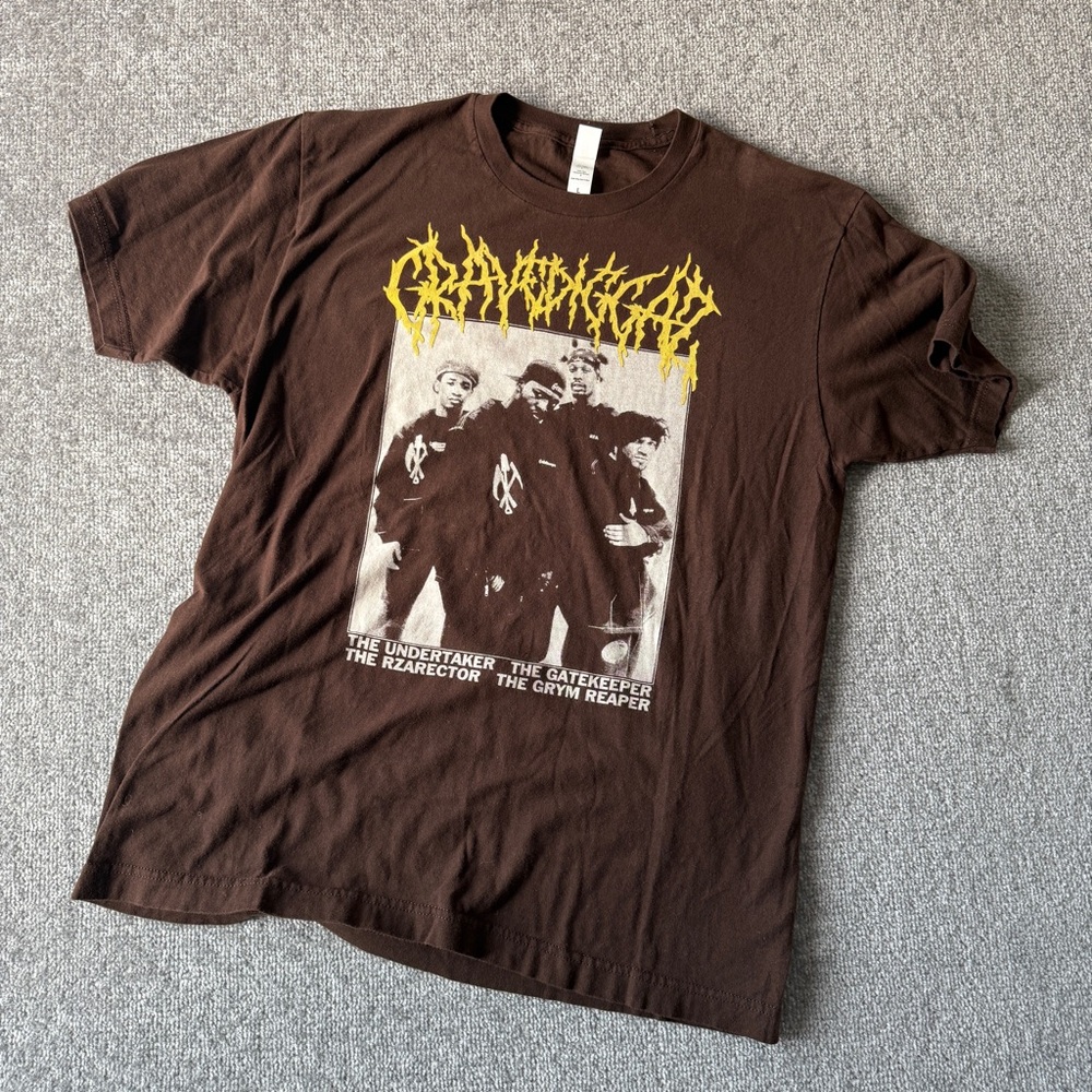 Gravediggaz Graphic Brown T-Shirt Men's Large Undertaker Rzarector Gatekeeper